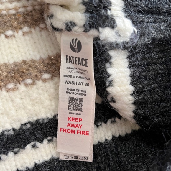 NWT - Fat Face Women’s Sparkle Striped Wool Blended Sweater - US 10/L - Picture 10 of 11